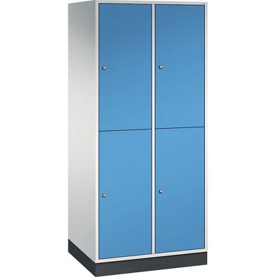 C+P Intro Stahlschrank - Zweistöckig, 4 Fächer, Hellgrau & Blau C+P Intro Stahlschrank - Zweistöckig, 4 Fächer, Hellgrau & Blau