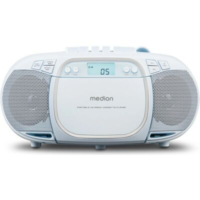 MEDION - E66476 - Bleu - CD/MP3/Cassette - Boombox - Publicité MEDION - E66476 - Bleu - CD/MP3/Cassette - Boombox - Publicité