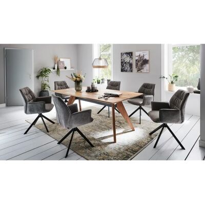 NIEHOFF SITZMÖBEL Essgruppe - Drehfunktion, grau, Balkeneiche NIEHOFF SITZMÖBEL Essgruppe - Drehfunktion, grau, Balkeneiche