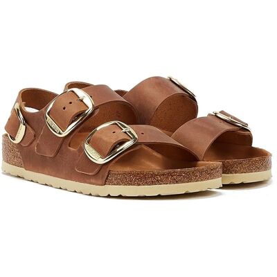 Birkenstock Milano Birki Buck Leather Cognac Sandals - Sandals Birkenstock Milano Birki Buck Leather Cognac Sandals - Sandals