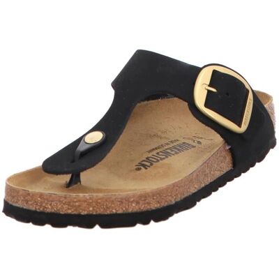 Birkenstock Gizeh Big Buckle Nubuckleer - zwart (normaal) Birkenstock Gizeh Big Buckle Nubuckleer - zwart (normaal)