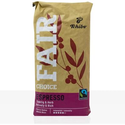 Tchibo - Fair Choice Espresso - 1 kg Celé zrno - Int. 5/6 - Coffee Tchibo - Fair Choice Espresso - 1 kg Celé zrno - Int. 5/6 - Coffee