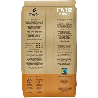 Tchibo - Fair Choice Caffè Crema - 1 kg Celé zrno - Intenzita 3/6 - Coffee Tchibo - Fair Choice Caffè Crema - 1 kg Celé zrno - Intenzita 3/6 - Coffee