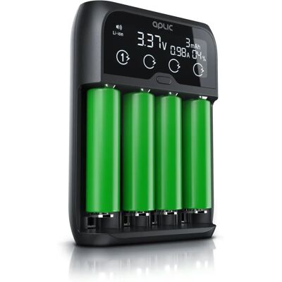 Aplic Batterie Ladegerät 2000mA - Universelles Akku Ladegerät für Li-ion, Ni-MH, Ni-Cd Aplic Batterie Ladegerät 2000mA - Universelles Akku Ladegerät für Li-ion, Ni-MH, Ni-Cd
