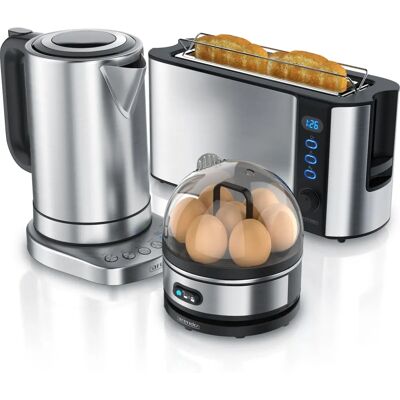 Arendo Edelstahl Küchen Set - Eierkocher, Toaster & Wasserkocher Arendo Edelstahl Küchen Set - Eierkocher, Toaster & Wasserkocher