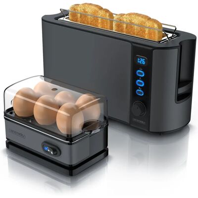 Arendo Modell - Langschlitz Toaster & Eierkocher - Toaster, Grau Arendo Modell - Langschlitz Toaster & Eierkocher - Toaster, Grau