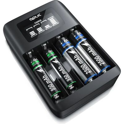 Aplic - 4-Slot USB Ni-MH - AA/AAA - Akku-Ladegerät Aplic - 4-Slot USB Ni-MH - AA/AAA - Akku-Ladegerät