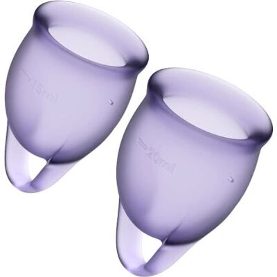 Satisfyer Feel Confident Sett med 2 Menstruasjonskopper - Menstrual Cup Satisfyer Feel Confident Sett med 2 Menstruasjonskopper - Menstrual Cup