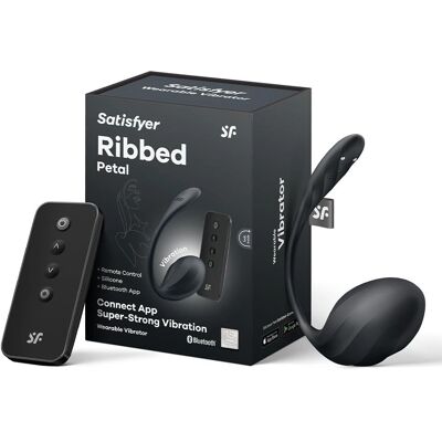 Satisfyer Ribbed Petal Trådløs G-Punkt Vibrator - Svart Satisfyer Ribbed Petal Trådløs G-Punkt Vibrator - Svart