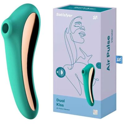 Satisfyer Dual Kiss Estimulador de Clitóris com Pulso de Ar Verde - Brinquedo sexual feminino Satisfyer Dual Kiss Estimulador de Clitóris com Pulso de Ar Verde - Brinquedo sexual feminino