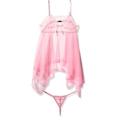 Ροζ Babydoll Penthouse - Δαντέλα, Ασυμμετρικό - Απλόρουχα Ροζ Babydoll Penthouse - Δαντέλα, Ασυμμετρικό - Απλόρουχα
