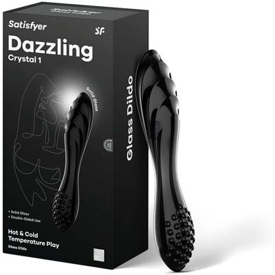 Satisfyer Dazzling Crystal 1 Glass Dildo Black - Glass Dildo Satisfyer Dazzling Crystal 1 Glass Dildo Black - Glass Dildo