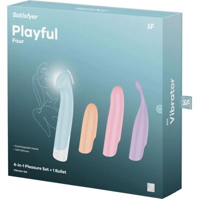 Playful Four Klitoris G-punkt Vibrator Sett - Vannavstøtende Silikon USB 12 Moduser Playful Four Klitoris G-punkt Vibrator Sett - Vannavstøtende Silikon USB 12 Moduser