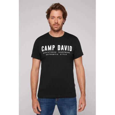 CAMP DAVID Herren Schwarzes Baumwolle Logo T-Shirt CAMP DAVID Herren Schwarzes Baumwolle Logo T-Shirt