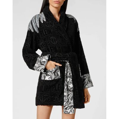 Philipp Plein Eagle Kurzer Bademantel - Badmantel Philipp Plein Eagle Kurzer Bademantel - Badmantel