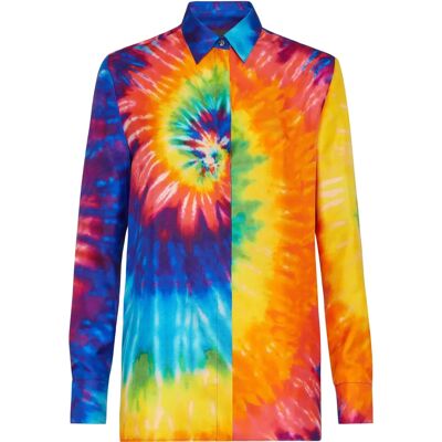 Philipp Plein Hemdbluse Tie Dye Mehrfarben - Hemd / Shirt Philipp Plein Hemdbluse Tie Dye Mehrfarben - Hemd / Shirt