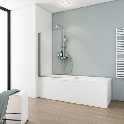 SCHULTE - 40x130 cm Porte-douche bain - Verre 5 mm - Aluminium naturel - Porte-douche bain - Publicité SCHULTE - 40x130 cm Porte-douche bain - Verre 5 mm - Aluminium naturel - Porte-douche bain - Publicité