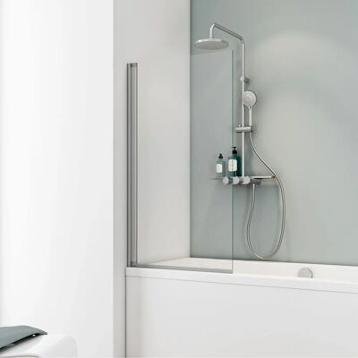 Schulte - Paroi de bain 50x150 - Verre 5 mm - Profil argenté - Baignoire - Publicité Schulte - Paroi de bain 50x150 - Verre 5 mm - Profil argenté - Baignoire - Publicité
