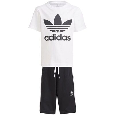 Σετ παιδικό με T-shirt και σορτς Trefoil - Λευκό Σετ παιδικό με T-shirt και σορτς Trefoil - Λευκό