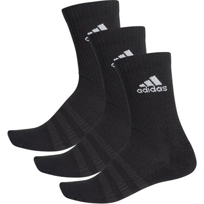Adidas Gepolsterte Crew-Socken - 3 Paar - Schwarz, Groß Adidas Gepolsterte Crew-Socken - 3 Paar - Schwarz, Groß