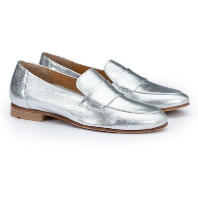 Lloyd Silber Leder Mokassins - Damen Slipper Lloyd Silber Leder Mokassins - Damen Slipper