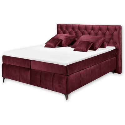 ED EXCITING DESIGN Pembroke Boxspringbett - Mikrofaser, Burgund ED EXCITING DESIGN Pembroke Boxspringbett - Mikrofaser, Burgund
