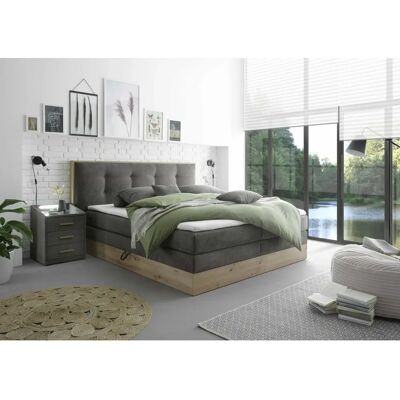 Black Red White Preston Mikrofaser Boxspringbett - Stauraum, 180x200cm Black Red White Preston Mikrofaser Boxspringbett - Stauraum, 180x200cm