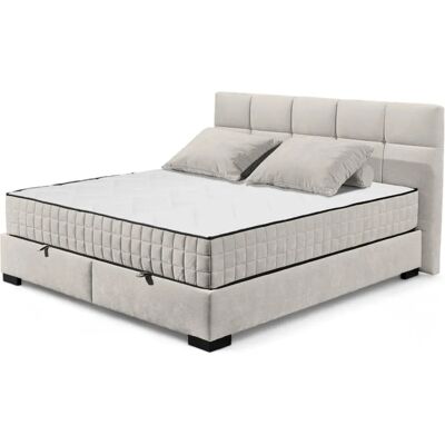 ED EXCITING DESIGN Nagol béžové boxpostel z microveluru - Box bed ED EXCITING DESIGN Nagol béžové boxpostel z microveluru - Box bed