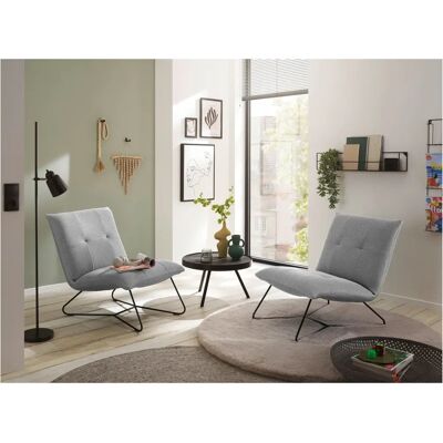 ED Loungesessel - Webstoff, 69x76x86 cm - Grau ED Loungesessel - Webstoff, 69x76x86 cm - Grau