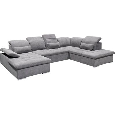 ED EXCITING DESIGN Wayne U-Form Sofa - U-Form Microvelours Grau ED EXCITING DESIGN Wayne U-Form Sofa - U-Form Microvelours Grau