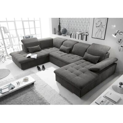 ED EXCITING DESIGN Wayne U-Form Sofa - Microvelours, 340x240cm ED EXCITING DESIGN Wayne U-Form Sofa - Microvelours, 340x240cm