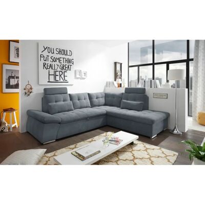 ED EXCITING DESIGN Nalo L-Form Sofa - Microvelours, Bettfunktion, rechts Ottomane ED EXCITING DESIGN Nalo L-Form Sofa - Microvelours, Bettfunktion, rechts Ottomane