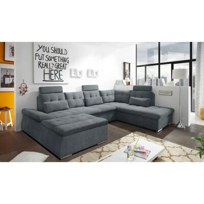 ED EXCITING DESIGN Nalo U-Form Sofa - U-Form Microvelours Stoff ED EXCITING DESIGN Nalo U-Form Sofa - U-Form Microvelours Stoff
