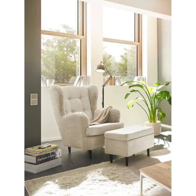 ED EXCITING DESIGN Oskar Sessel - Cord, beige, 78x102x98 cm ED EXCITING DESIGN Oskar Sessel - Cord, beige, 78x102x98 cm
