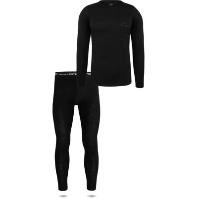 Normani - 9127 - Schwarz - Merino-Unterwäsche-Set Normani - 9127 - Schwarz - Merino-Unterwäsche-Set