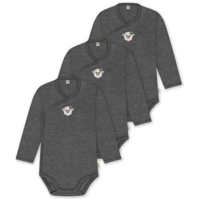 Normani Baby-Body - 3er Pack Merino Langarm Wickelbody für 0-24 Monate Normani Baby-Body - 3er Pack Merino Langarm Wickelbody für 0-24 Monate
