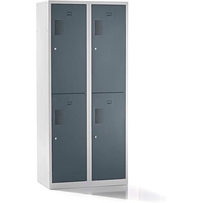 Eurokraft Basic Armoire à Vestiaire AMSTERDAM - Acier, 4 Compartiments - Publicité Eurokraft Basic Armoire à Vestiaire AMSTERDAM - Acier, 4 Compartiments - Publicité