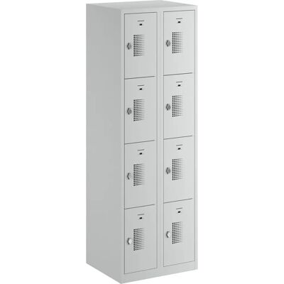 Eurokraft Basic Schrank - 8 Fächer, Hellgrau Eurokraft Basic Schrank - 8 Fächer, Hellgrau