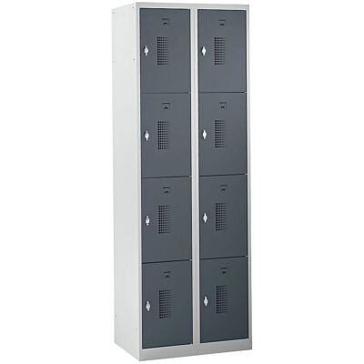 Eurokraft Basic Kieferngrau Verschließbarer Schrank - 2 Module, 8 Fächer Eurokraft Basic Kieferngrau Verschließbarer Schrank - 2 Module, 8 Fächer
