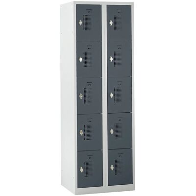 Eurokraft Basic Schrank mit abschließbaren Fächern - 2 Abteilungen Eurokraft Basic Schrank mit abschließbaren Fächern - 2 Abteilungen