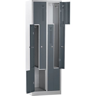 Armadio guardaroba eurokraft basic - 590mm, 2 scomparti, grigio Armadio guardaroba eurokraft basic - 590mm, 2 scomparti, grigio