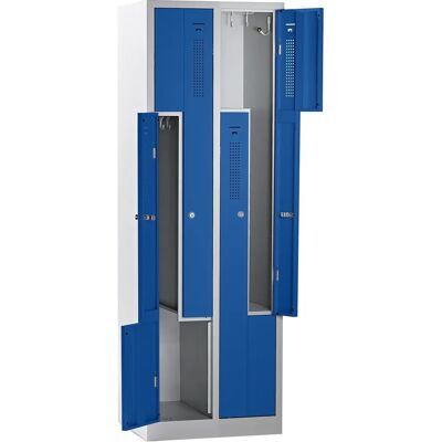 Eurokraft Basic Z-Garderobenschrank - 2 Fächer, Blau Genciana Eurokraft Basic Z-Garderobenschrank - 2 Fächer, Blau Genciana