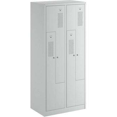 Armadio Z Eurokraft Basic - 2 Compartimenti, Grigio Chiaro, 800mm Armadio Z Eurokraft Basic - 2 Compartimenti, Grigio Chiaro, 800mm