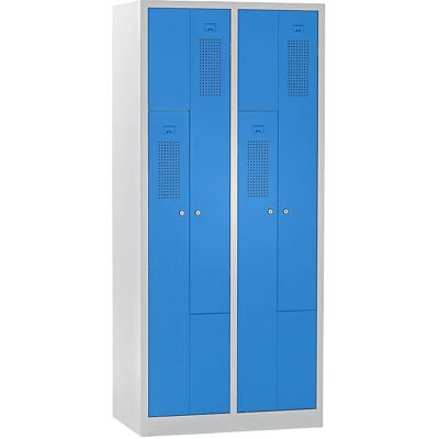 Eurokraft Basic Armadio Z - 2 Compartimenti, Blu e Grigio Eurokraft Basic Armadio Z - 2 Compartimenti, Blu e Grigio