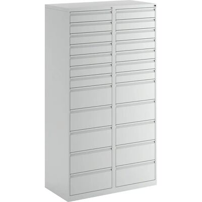 Eurokraft Basic Armadio con cassetti in acciaio - Grigio luminoso, 24 cassetti Eurokraft Basic Armadio con cassetti in acciaio - Grigio luminoso, 24 cassetti