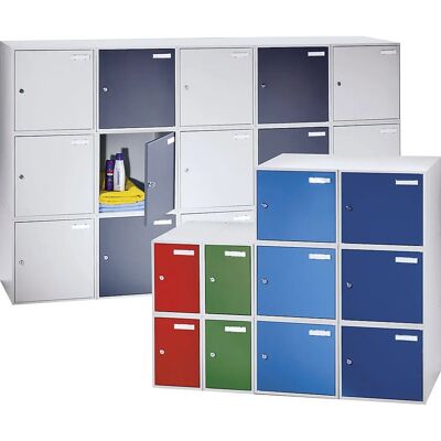 Eurokraft Basic Scatola di stoccaggio con chiusura - 450x450x450 mm, Grigio chiaro, Reseda, Rosso fuoco, Grigio basalto, Azzurro chiaro Eurokraft Basic Scatola di stoccaggio con chiusura - 450x450x450 mm, Grigio chiaro, Reseda, Rosso fuoco, Grigio basalto, Azzurro chiaro