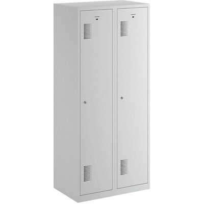 Eurokraft Basic Armadietto Amsterdam - Acciaio, 2 Compartimenti, Grigio Chiaro Eurokraft Basic Armadietto Amsterdam - Acciaio, 2 Compartimenti, Grigio Chiaro