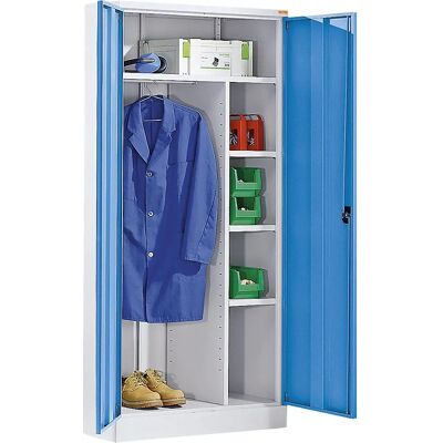Armadio in acciaio eurokraft basic - Grigio chiaro / Azzurro chiaro - 3 mensole Armadio in acciaio eurokraft basic - Grigio chiaro / Azzurro chiaro - 3 mensole