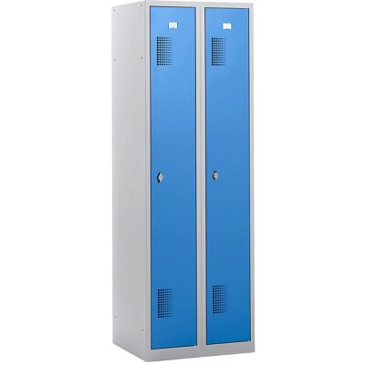 Armario de vestuario Eurokraft Basic - Azul claro - 2 módulos Armario de vestuario Eurokraft Basic - Azul claro - 2 módulos