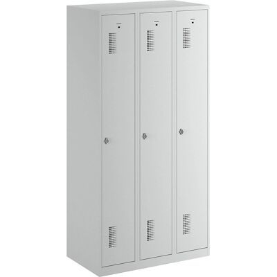 Eurokraft Basic Gris Claro 900mm Armario de almacenamiento con 3 compartimentos Eurokraft Basic Gris Claro 900mm Armario de almacenamiento con 3 compartimentos